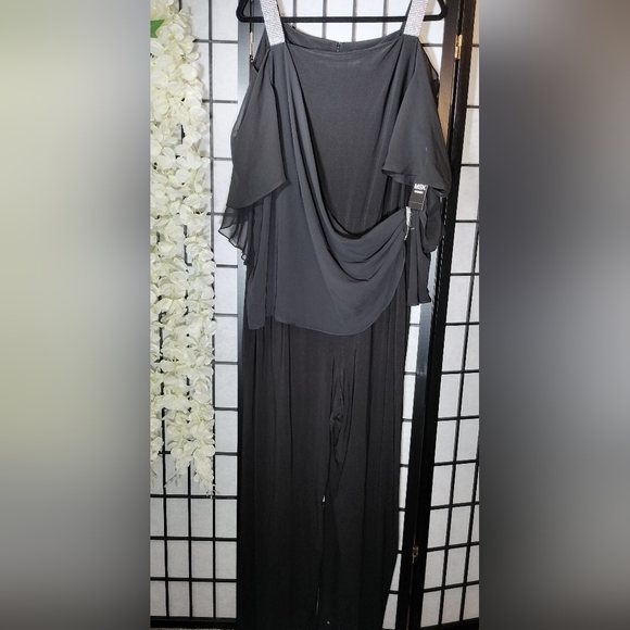 MSK Side-Draped Cold-Shoulder Jumpsuit Black Size 3XL - Picture 6 of 10